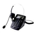 BLACK DESKTOP TELEPHONE WITH HEADPHONES