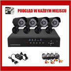 NOWY REJESTRATOR H.264+4 KAMERY DZIEŃ/ NOC CCTV GW